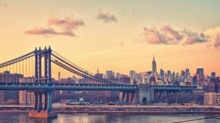 Bridge water city sunset dawn 5 - city background free wallpaper