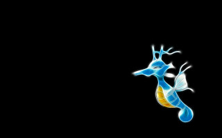 Blue yellow seahorse black background - amano free wallpaper