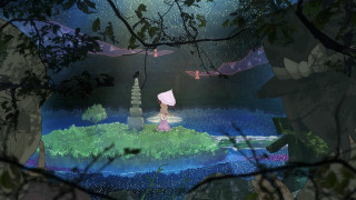 Cartoon girl umbrella rain cat - chiho aoshima free wallpaper