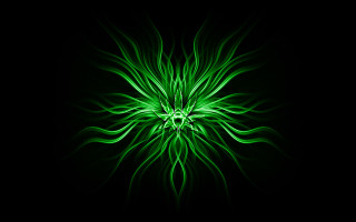 Green flower black background center - earnst haeckel free wallpaper
