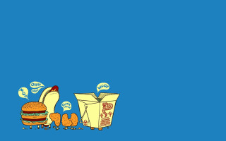 Hamburger banana chips drink cartoon - cute free wallpaper