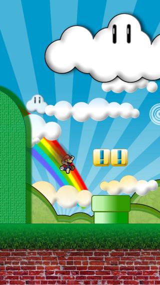 Rainbow clouds bike person building - art free wallpaper
