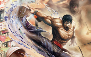 Man air sword background building - his hand and another man free wallpaper