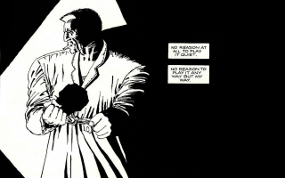 Black white drawing man holding - noir free wallpaper