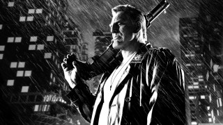 Man holding gun rain black - building free wallpaper