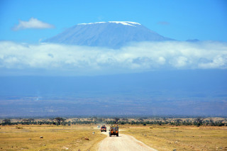 Dirt road mountain clouds sky - a few car free wallpaper