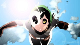 Cartoon character flying arms outstretched - cel free wallpaper