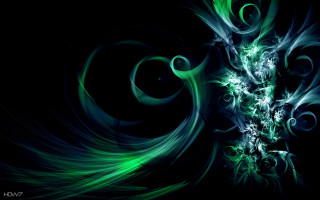 Green black abstract background swirls - abstract background free wallpaper
