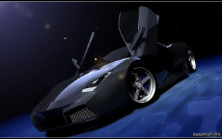 Futuristic car dark sky stars - the dark sky free wallpaper