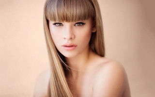 Woman blonde hair pink background 2 - facial feature free wallpaper