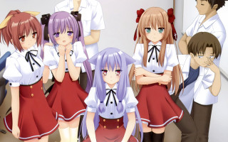 Anime girls room clock man - a group of anime girls free wallpaper