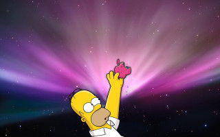 Cartoon character holding donut pink - galaxy free wallpaper