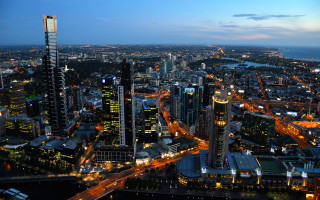 City night lights bridge river - andrew law free wallpaper