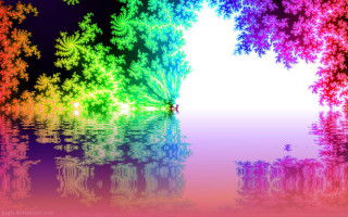 Colorful tree water reflection background - benoit b. mandelbrot free wallpaper for desktop