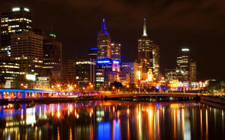 City skyline bridge river night 55 - andrew law free wallpaper