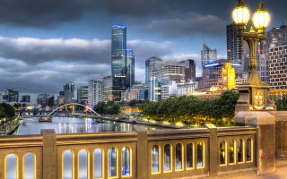 Tokyo skyline bridge river night 4 - andrew law free wallpaper