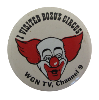 Twisted bozos circus clown button - lowbrow free wallpaper