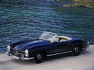 Black mercedes benz roadster water - an gyeon free wallpaper for desktop