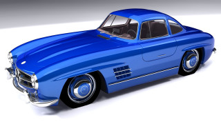 Blue car 3d image white - a 3d image free wallpaper