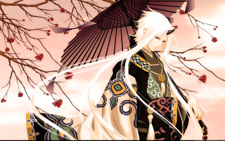 White hair man umbrella tree - white hair holding free wallpaper