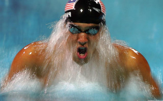 Man hat goggles swimming pool - intense free wallpaper