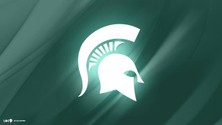 Green white spartan helmet background - a white stripe free wallpaper