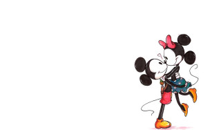 Mickey mouse red bow blue - pop surrealism free wallpaper