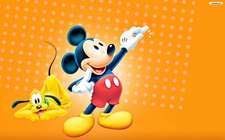 Mickey mouse cartoon yellow background - pop surrealism free wallpaper
