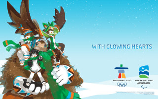 Group people snow mascot banner - the snow free wallpaper