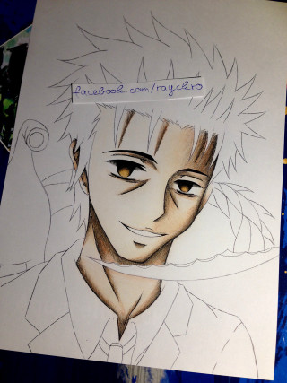 Man white shirt tie blue 2 - a drawing of a man free wallpaper