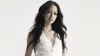 Woman white dress posing hands 11 - low free wallpaper