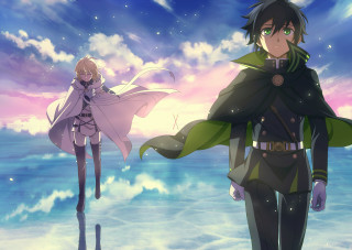 Anime boys sunset beach starry - a sunset free wallpaper