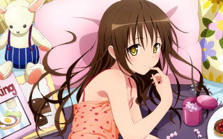 Girl pink dress sitting bed - a pink dress free wallpaper