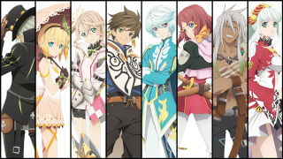 Anime characters group white background 5 - a black border free wallpaper