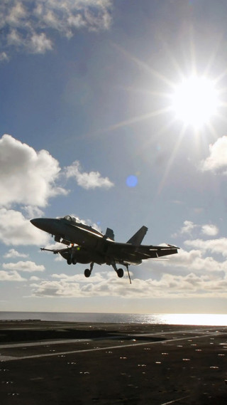 Fighter jet takeoff aircraft carrier 4 - free airplane wallpaper