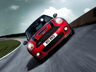 Red mini cooper road building - mini free wallpaper