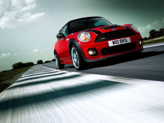 Red mini cooper driving road - mini free wallpaper