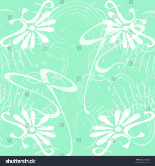 Green white floral background swirls - swirl free wallpaper