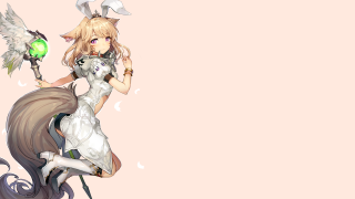 Demon woman green ball sword - fullbody free wallpaper