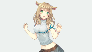 Woman skirt top horns cat - horn free wallpaper