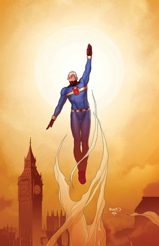 Man superman suit flying arms - the air free wallpaper