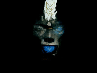 Man white mask blue eyes - a white mask free wallpaper