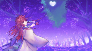 Girl forest heart anime night - object in the sky free wallpaper
