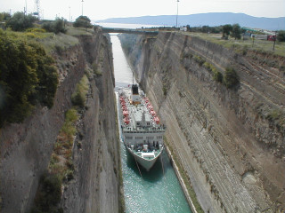 Large boat narrow canal waterway - stuckism free wallpaper