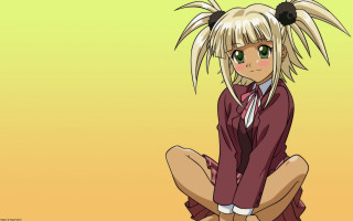 Girl blonde hair sitting ground - a purple shirt free wallpaper
