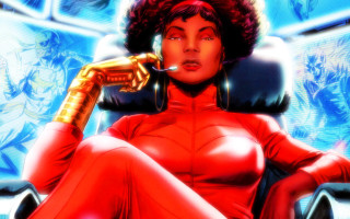 Woman red outfit chair hand - a red outfit free wallpaper