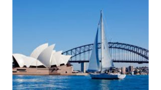 Sailboat sailing bridge building background - elizabeth durack free wallpaper