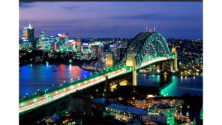 Bridge river night lights city 2 - elizabeth durack free wallpaper