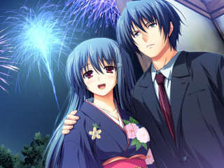 Couple fireworks display sky celebration - firework free wallpaper