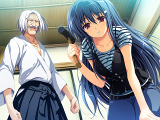 Anime characters microphone striped shirt - two anime character one free wallpaper